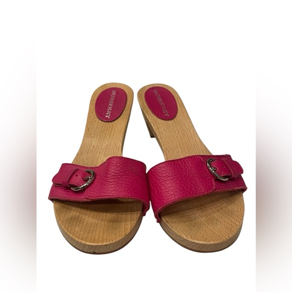 Burberry Pink Pebble Leather Sandal Slipper Slide Sz:36/US:6 - Picture 2 of 9